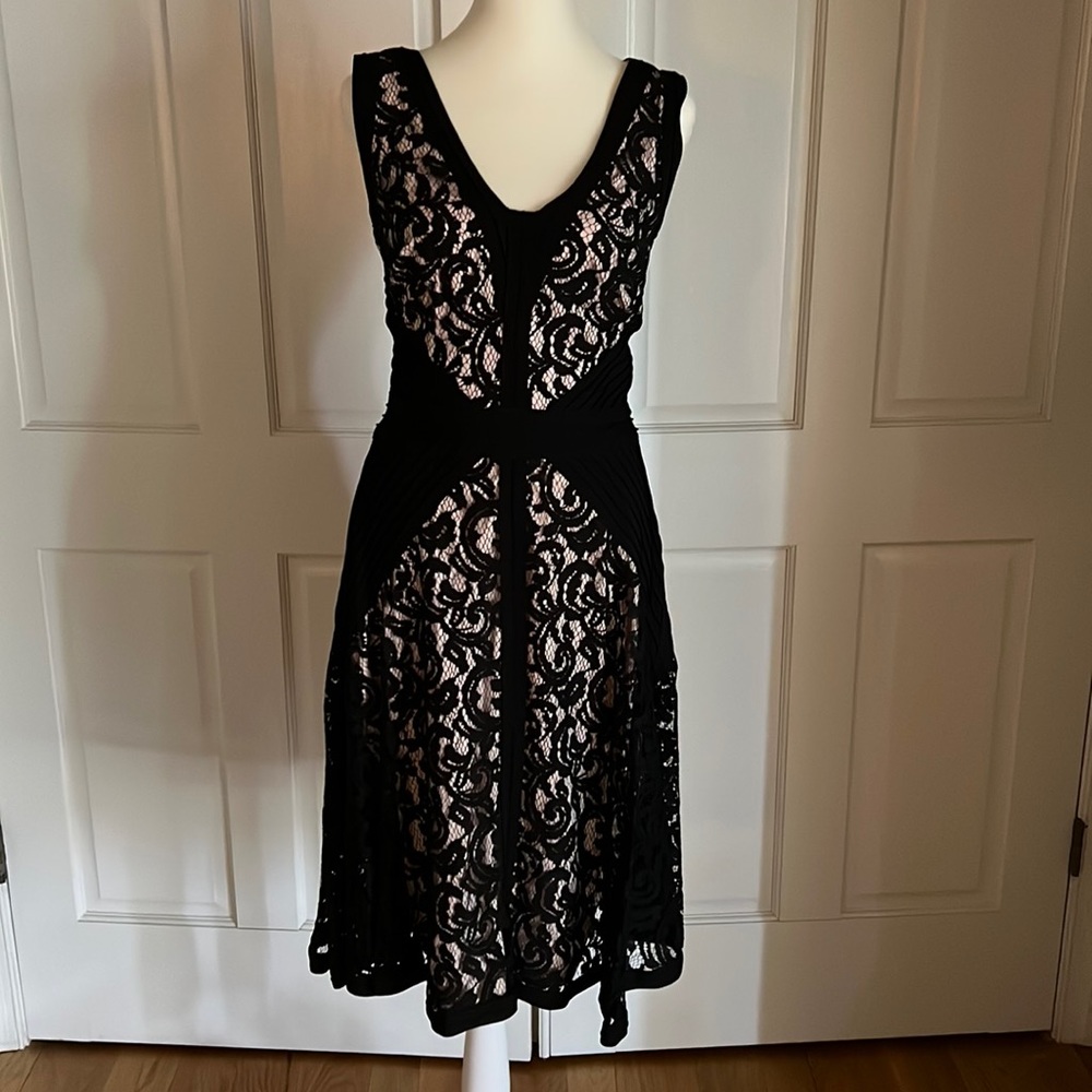 Black lace evening dress